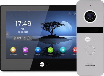 Комплект Neolight ALPHA Hybrid HD KIT B/Silver: гібридний відеодомофон 8 з Wi-Fi та 2 Мп відеопанель 301761 фото