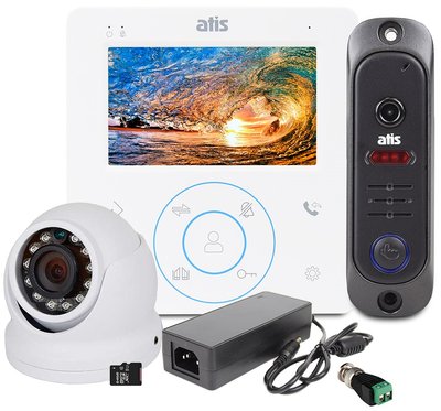 Комплект «ATIS Квартира» – Відеодомофон 4" з відеопанеллю та 2Мп MHD-відеокамерою для обмеження доступу та візуальної верифікації відвідувачів 1143471-238172 фото