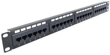PP-KUTP24-NM-CM Патч-панель 24-портова стійка 19" з менеджментом кабелю, UTP кат. 5Е 99-00005772 фото
