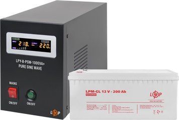 Комплект резервного питания для котла и теплого пола LP (LogicPower) ИБП + гелевая батарея (UPS B1000VA + АКБ GL 2400W) 5870 фото