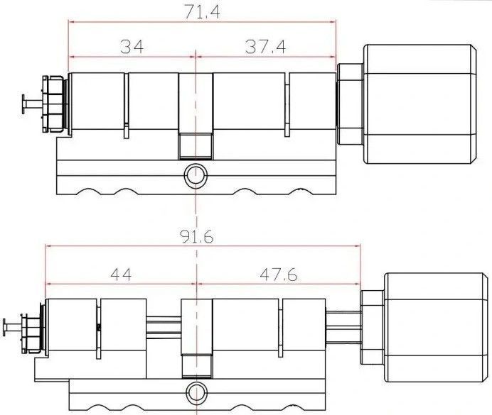 SEVEN LOCK SL-7774BF black (35-90мм) (цилиндр) Біометричний замок 99-00022504 фото