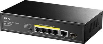 PoE-Коммутатор 6-портовий некерований Cudy GS1005PTS1 4 порти PoE+ SFP-порт гигабитний 120W 73-00503 фото