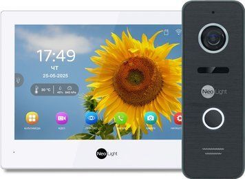 Комплект Neolight ALPHA Hybrid HD KIT Black: гібридний відеодомофон 8 з Wi-Fi та 2 Мп відеопанель 301762 фото