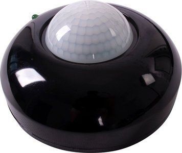 Датчик движения инфракрасный потолочный e.sensor.pir.07.black (черный), 360&deg;, IP20 302794 фото
