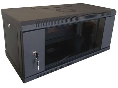 Hypernet WMNC-4U-FLAT-AC-BLACK 4U 600x450 Шкаф коммутационный настенный разборный черный 29106 фото