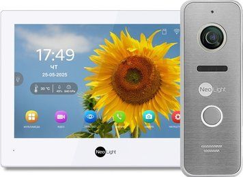 Комплект Neolight ALPHA Hybrid HD KIT SilverP: гібридний відеодомофон 8 з Wi-Fi та 2 Мп відеопанель 301764 фото