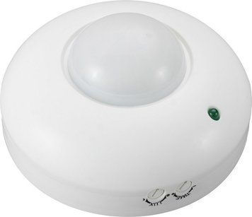 Датчик руху інфрачервоний стельовий e.sensor.pir.07.white (білий), 360&deg;, IP20 302793 фото