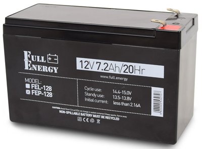 Аккумулятор 12В 7.2 Ач для ИБП Full Energy FEP-128 103114 фото