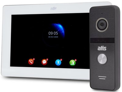 Комплект відеодомофона ATIS AD-770FHD/T-W Kit box: відеодомофон 7" з детектором руху і підтримкою Tuya Smart і відеопанель 175378 фото