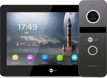 Комплект Neolight MEZZO Hybrid HD KIT B/Graphite: гибридный видеодомофон 10.1 с Wi-Fi и 2 Мп видеопанель. 301767 фото
