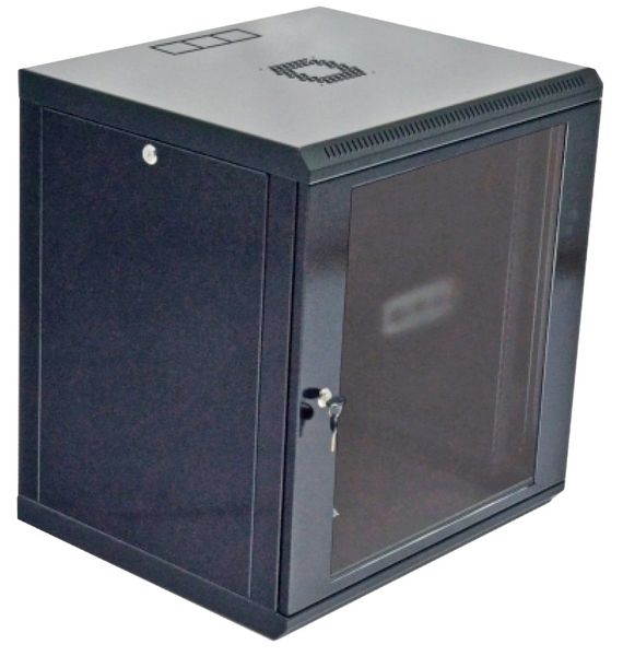Hypernet WMNC-12U-FLAT- BLACK Шкаф коммутационный настенный 12U 600x450 разборный 29633 фото