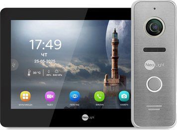 Комплект Neolight MEZZO Hybrid HD KIT B/SilverP: гібридний відеодомофон 10.1 з Wi-Fi та 2 Мп відеопанель 301773 фото