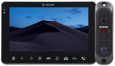 Комплект видеодомофона BCOM BD-780M Black Kit: видеодомофон 7" с детектором движения и видеопанель 215040 фото