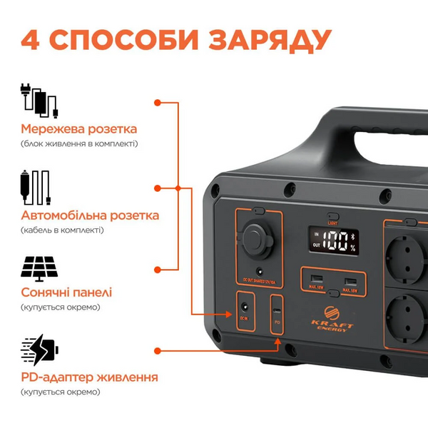 Портативне джерело живлення KPS-800PX(PGH500P-S) Kraft 42-00059 фото