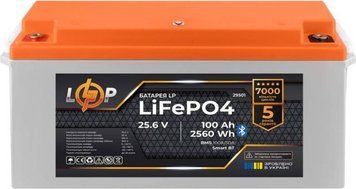 Акумулятор Logicpower LP LiFePO4 25,6V - 100 Ah (2560Wh) (BMS 100A/50А) пластик Smart BT 302328 фото