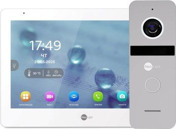 Комплект Neolight MEZZO Hybrid HD KIT Silver: гибридный видеодомофон 10.1 с Wi-Fi и 2 Мп видеопанель. 301768 фото