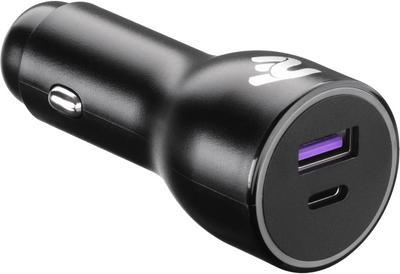Зарядний пристрій автомобільний 2E Dual USB Car Charger 38W USB-C Black (2E-ACR18PDQC-B) 99-00019151 фото