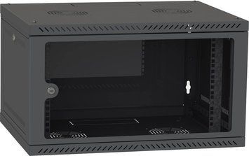 IPCOM 6U 600x450 Шкаф телекоммуникационный двери стекло (черный) 99-00017722 фото