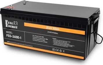 Акумулятор LiFePO4 літій залізо фосфатний 25.6В 100А&middot;год з Bluetooth Full Energy FEG-24100-1 301438 фото