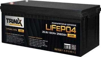 Акумуляторна батарея літій-залізо-фосфатна 25.6В 100А*год Trinix TLFP-24100 Ultra LiFePO4 з Bluetooth (Black) 44-00087 фото