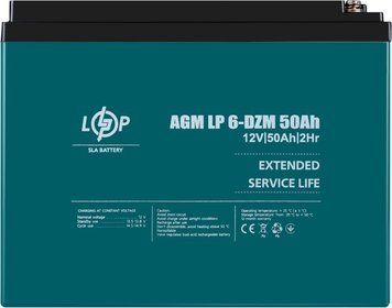 Тяговый свинцово-кислотный AGM аккумулятор LP 6-DZM-50 Ah 10063 фото