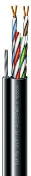 Cat. 5e U/UTP РЕ steel cord 4x2x24 AWG (k) трос (70910181) бухта 500м. Кабель витая пара ЗЗЦМ (UTP медь уличный с тросом) 99-00008820 фото