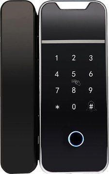 Замок биометричний автономний на скляни двери Trinix TRL-3307BTG з Bluetooth, зчитувачем видбиткив пальцив и карт Mifare 65-00042 фото