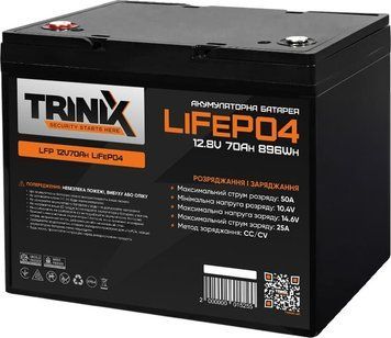 Акумуляторна батарея літій-залізо-фосфатна 12.8В 70А*год Trinix 12V70Ah LiFePO4 44-00007 фото