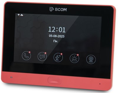 Wi-Fi видеодомофон 7" BCOM BD-760FHD/T Red с поддержкой Tuya Smart 248879 фото
