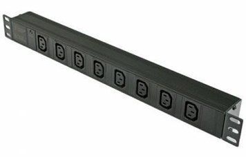 Kingda KD-IEC1008WKPB19A-C14 Блок 19" на 8 роз. С13, 10А, с индикат., без шнура, черный, 1U, Kingda 99-00006962 фото