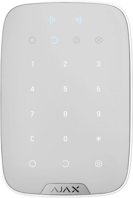 Беспроводная клавиатура с поддержкой защищенных карт и брелок Ajax Keypad S Plus (8PD) white 99-00014681 фото