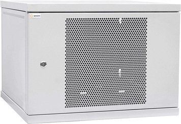 IPCOM 12U 600x600 Шафа телекомунікаційна двері перфорація (сіра) 99-00017730 фото