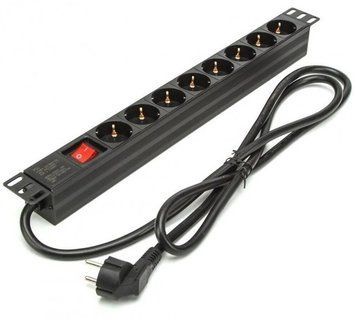Hypernet SPP8-E Блок 8 розеток 220В 19'' з вимикачем SHUKO 99-00013703 фото