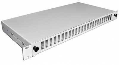 Патч-панель 24 порти SC-Simpl./LC-Dupl./E2000, пуста, кабельні вводи для 2xPG13.5 та 2xPG11, 1U, чор 26544 фото