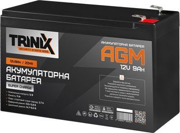 Trinix 12V9Ah/20Hr Super Charge AGM Акумуляторна батарея 12В 9Аг свинцево-кислотна 44-00050 фото