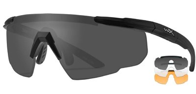 Wiley X SABER ADVANCED Сірі/Прозорі/Помаранчеві лінзи Захисні балістичні окуляри 27736 фото