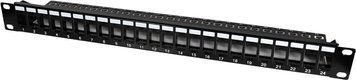Патч-панель 24 порти Keystone NVC-P-16/24 19" 1U неекранована, з заднім організатором кабелю 73-00147 фото