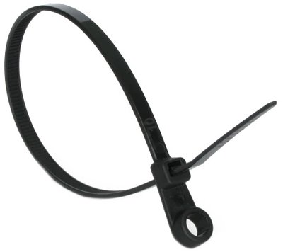 Стяжка Ziplex кабельна з кільцем 4,2х220 чорна (100шт) 26042 фото