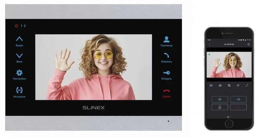 SL-07IPHD (silver/black) Відеодомофон 7" Slinex 99-00007897 фото