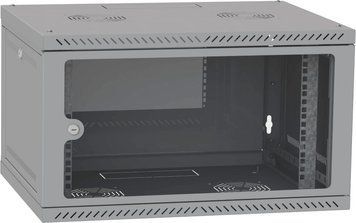 IPCOM 6U 600x600 Шкаф телекоммуникационный двери стекло (серый) 99-00021557 фото