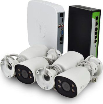 IP комплект відеоспостереження з 4 камерами ZKTeco CCTV bundle kit №1 302951 фото
