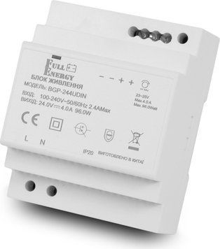 Блок живлення Full Energy BGP-244UDIN 24 В / 4 А для кріплення на DIN рейку 290785 фото