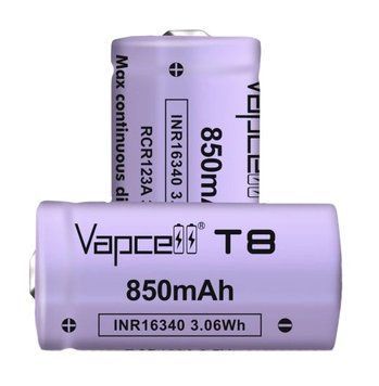 Vapcell T8 INR16340 (CR123A) 850 mah 3A, Li-ion Акумулятор 99-00009201 фото