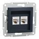 Schneider Electric EPH4400171 Asfora Розетка компьютерная антрацит, пластик, для врезного монтажа 99-00013747 фото 1