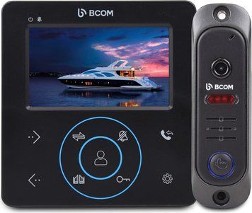 Комплект відеодомофона BCOM BD-480M Black Kit: відеодомофон 4 і відеопанель 240554 фото
