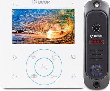 Комплект відеодомофона BCOM BD-480M White Kit: відеодомофон 4 і відеопанель 240556 фото