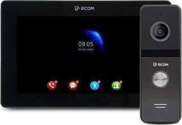 Комплект відеодомофону BCOM BD-770FHD Black Kit: відеодомофон 7 і відеопанель 242050 фото